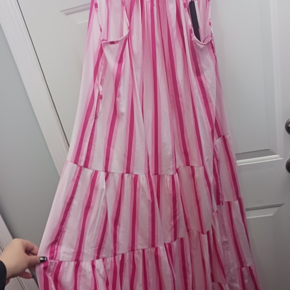 Chic Pink and White Striped Maxi Dress - Picture 7 of 11